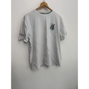 Lucky Charm Mens White Graphic T-Shirt Stitched Bunny Leaf Embroidered 3XL